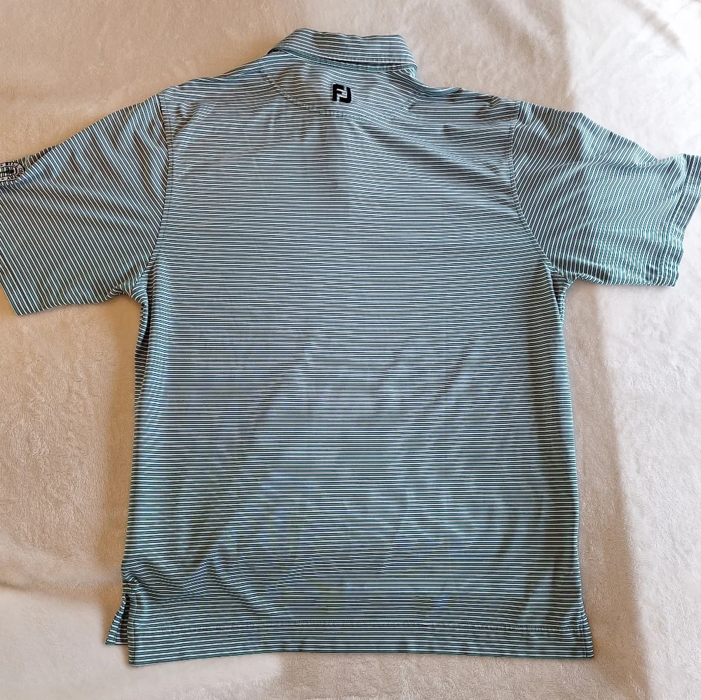 Foot Joy men's blue and white striped golf shirt - size Large